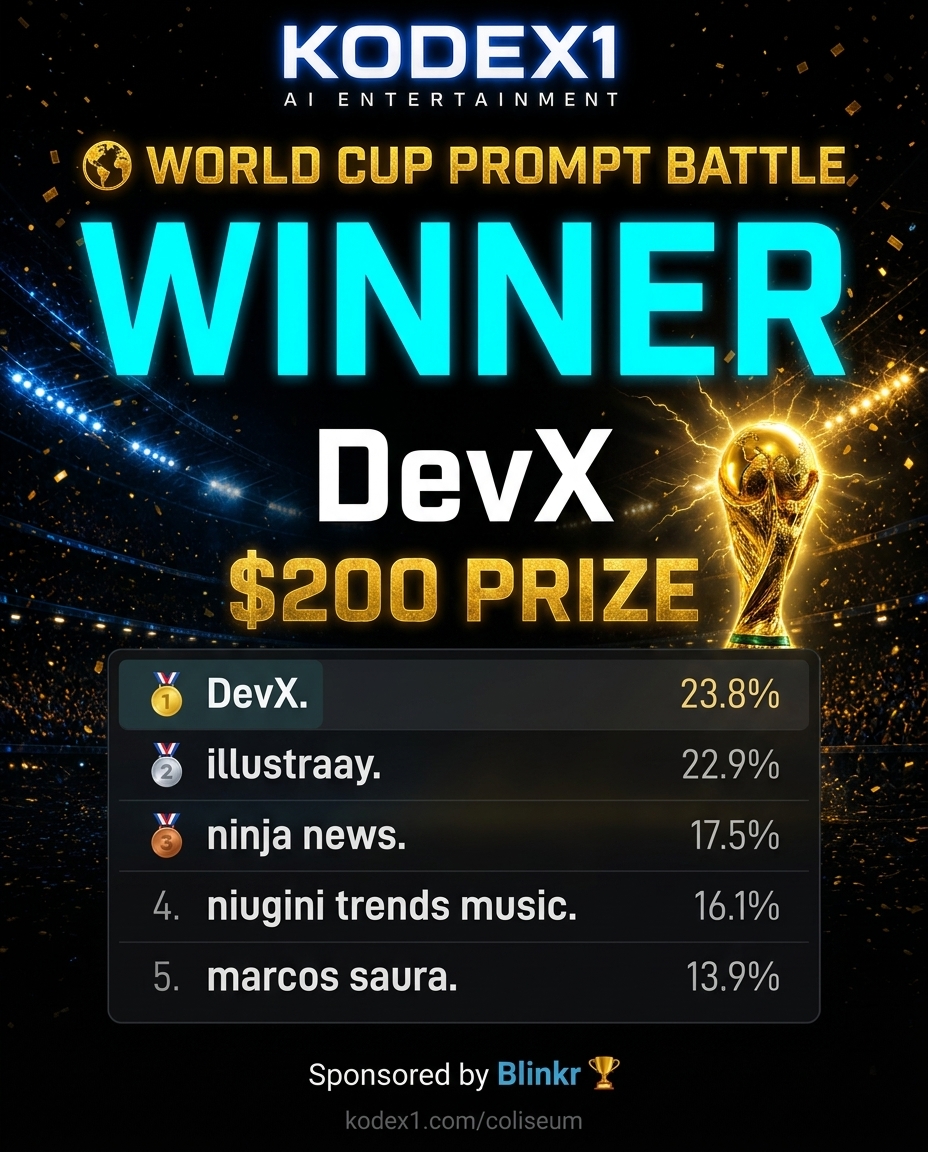 DevX Wins the $200 World Cup Prompt Battle. Full Results